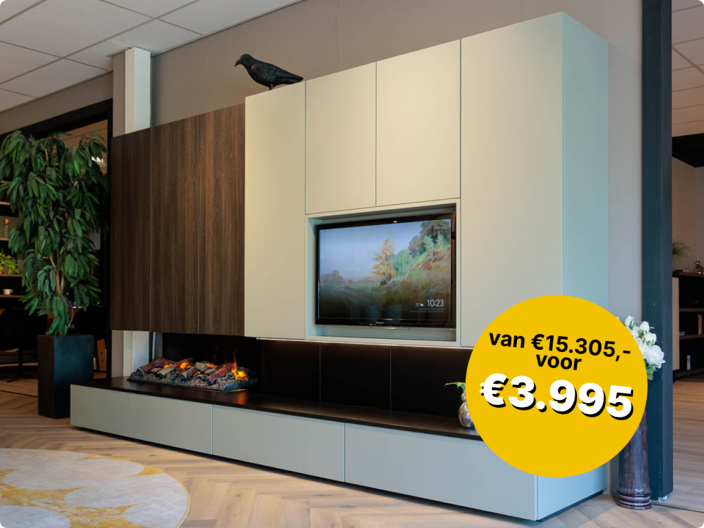 Wandmeubel met haardje